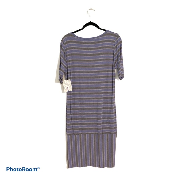 NWT LuLaRoe Julia Dress (Large) stripes - Picture 2 of 6